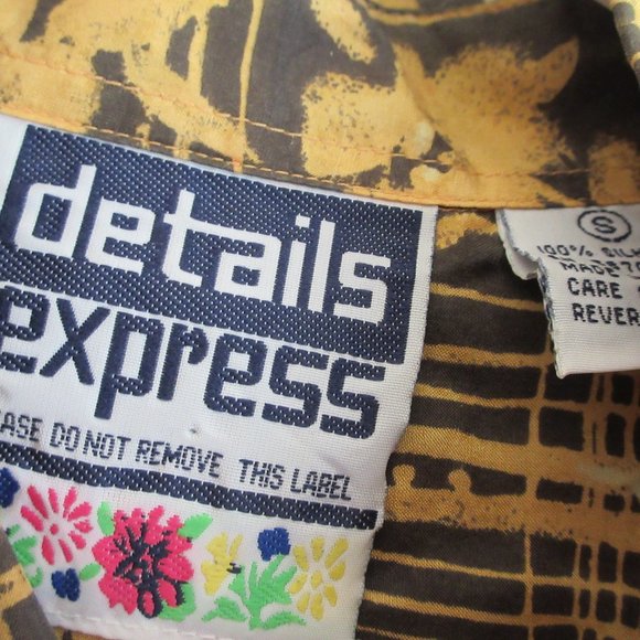 Small Long Sleeve SILK Floral Blouse DETAILS EXPRESS - Picture 2 of 4